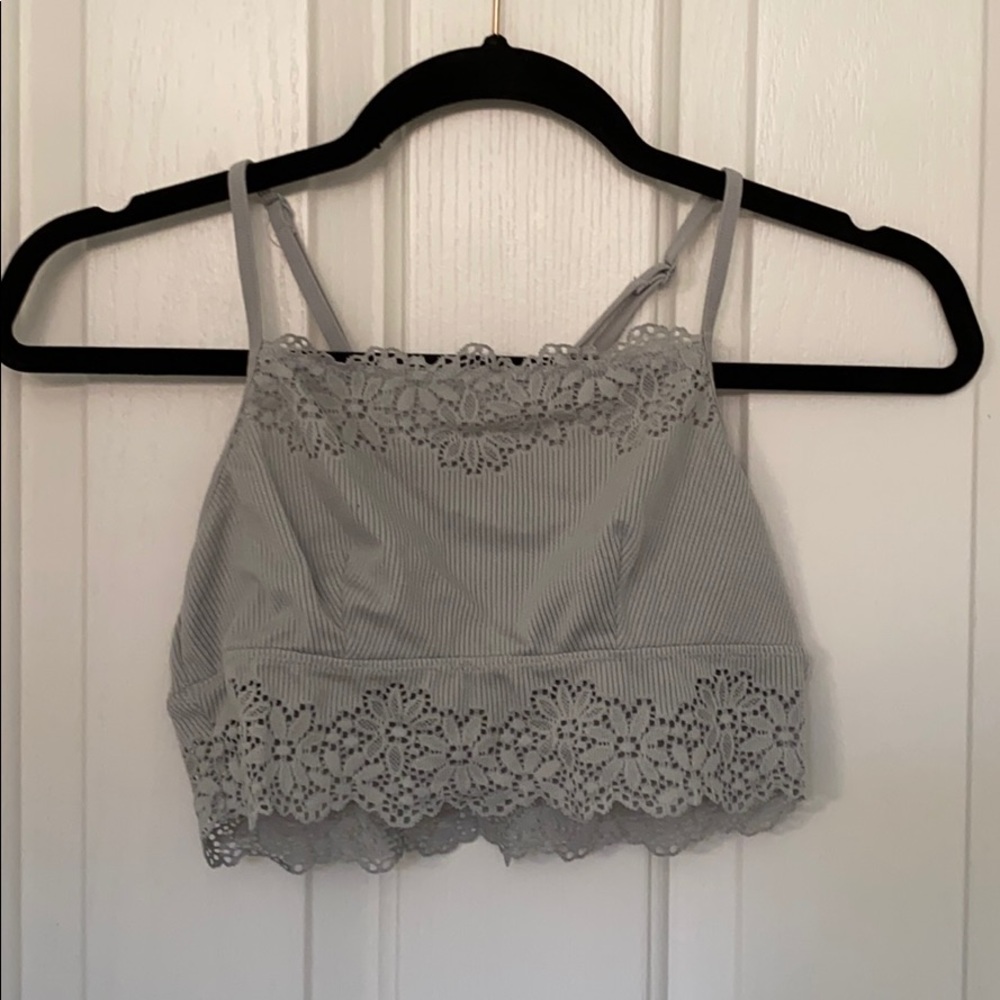 Aerie Gray/Blue Crop Top